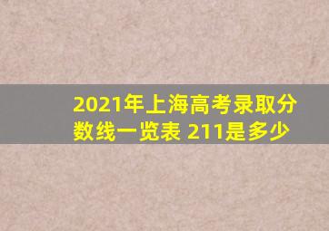 2021年上海高考录取分数线一览表 211是多少